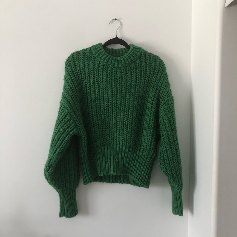 H&M Chunky Knit Green Sweater | Size S‎